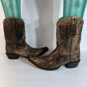 Ariat Women's Pegosa Boots Stone Washed Tan Brown 6.5 B Pinch Toe 9” 10009529